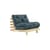 Liege Roots holz blau / Liege & Beistellbett - 3 Positionen / Struktur Pinie Klare Kiefer - KARUP