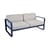 Canapé de jardin 2 places Bellevie métal tissu blanc bleu L 160 cm - Tissu blanc grisé - Fermob