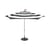 Parasol Stripesol métal tissu gris / Ø 350 cm - Fatboy