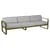 Gartensofa 3-Sitzer Bellevie metall textil grün / B 235 cm - Stoff Grau Flanellgrau - Fermob