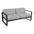 Canapé de jardin 2 places Bellevie métal marron / L 160 cm - Tissu gris flanelle - Fermob
