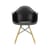 Poltrona RE DAW - Eames Plastic Armchair materiale plastico nero / (1950) - Gambe legno chiaro / Riciclata - Vitra