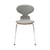 Chaise rembourrée Fourmi tissu gris / Empilable - Arne Jacobsen, 1952 - Fritz Hansen