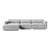 Ecksofa Develius E textil grau / 4 Sitze - L 309 cm / Liege links - &tradition
