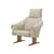 Fauteuil rembourré Bascule Highback tissu beige / Mécanisme d’inclinaison - Pieds chêne - Vitra
