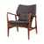 Fauteuil rembourré Peggy tissu gris bois naturel - POLSPOTTEN