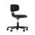 Fauteuil à roulettes Rookie tissu noir / H 39 à 51 cm - Vitra