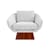 Fauteuil rembourré Rosewood Beaumont tissu gris - Jonathan Adler
