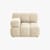 Gepolsterter Sessel Waffle textil beige / Sofa modulierbar – Austauschbare Armlehne - NV GALLERY