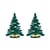 Namensschild Barkplace Tree metall grün / 2er-Set Weihnachtsbäume aus Stahl - H 8 cm - Alessi