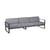 Canapé de jardin 3 places Bellevie métal tissu gris / L 235 cm - Tissu gris flanelle - Fermob