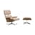 Set fauteuil & repose-pieds Lounge Chair & Ottoman tissu rose / Eames, 1956 - Vitra