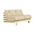 Canapé convertible Roots tissu beige / L 140 cm - 3 positions / Structure pin clair - KARUP