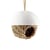 Nichoir à oiseaux  céramique fibre végétale blanc marron / Ø 13 cm - Porcelaine & jonc - Eva Trio