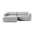 Canapé d'angle Develius C tissu gris / 3 places - L 220 cm / Dormeuse gauche - &tradition
