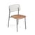 Lyze Stacking chair metal beige natural wood / Teak seat - Emu