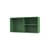 Wandablage Ripple I holz grün / Vitrine - B 69,6 x T 20 x H 35,4 cm / Gewelltes Glas - MONTANA