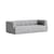 Canapé droit Quilton tissu gris / 3 places - L 248 cm / Matelassé - Hay