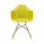 Fauteuil DAW - Eames Plastic Armchair plastique jaune / (1950) - Pieds bois clair - Vitra