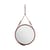 Miroir mural Adnet cuir marron / Ø 58 cm - Réédition 50' - Gubi