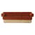 Basket Straight sofa textile cane & fibres orange brown beige natural wood / 3 seats - By Joe Colombo (1967) / L 233 cm - Gubi
