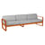 Divano da giardino a 3 posti Bellevie metallo arancione / L 235 cm - Tessuto di flanella grigio - Fermob