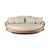 Canapé de jardin rond Solis OUTDOOR beige & teck naturel / Ø 200 cm - MORPHO
