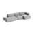 Canapé d'angle Mags Soft Low Armrest n°4 gris / 3 places -  L 331 cm/ Accoudoir droite - Hay
