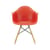 RE DAW - Eames Plastic Armchair Armchair plastic material red / (1950) - Light wood legs / Recycled - Vitra