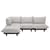Divano da giardino a 4 posti Paletti set tessuto beige / Bracciolo a sinistra - L 280 x 190 cm - Fatboy