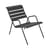Fauteuil bas Monceau métal gris noir / Empilable - Fermob
