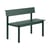 Banc avec dossier Linear métal vert / L 110 cm - Muuto