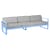 Canapé de jardin 3 places Bellevie métal bleu / L 235 cm - Tissu gris flanelle - Fermob