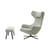 Set fauteuil & repose-pieds Grand Repos & Panchina tissu vert / Pivotant & inclinable - Vitra