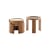Table d'appoint 780 bois naturel / Set 4 tables empilables Ø 42 cm - Gianfranco Frattini, 1966 - CASSINA