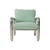 Fauteuil rembourré Chrome tissu vert - HK LIVING