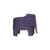 Elephant Wireless rechargeable lamp leather purple / Handmade in France - EO