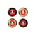 Glasuntersetzer Full Dose keramik schwarz gold / 4 - er-Set Porzellan - Jonathan Adler