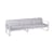 Canapé de jardin 3 places Bellevie métal tissu blanc / L 235 cm - Tissu blanc grisé - Fermob