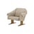 Poltrona imbottita Bascule Lowback tessuto beige / Meccanismo di inclinazione - Piedi in rovere - Vitra