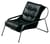 Fauteuil rembourré Maggiolina métal cuir noir / Rembourré - Zanotta