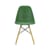 RE DSW - Eames Plastic Side Chair Chair plastic material green / (1950) - Base, legs Light wood / Recycled wood - Vitra