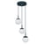Mooon! Triple LED Pendant metal glass blue / Glass sphere - Bluetooth - Ø 15 cm - Fermob