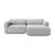 Divano d'angolo Develius B tessuto grigio / 3 posti - L 220 cm / Dormeuse - &tradition