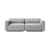 Develius A Straight sofa textile grey / 3 seats - L 220 cm - &tradition