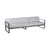 Divano da giardino a 3 posti Bellevie metallo tessuto bianco verde grigio 3 posti / L 235 cm - Tessuto bianco tendente al grigio - Fermob