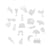 Set Symboles Party plastique blanc / pour tableau perforé - Design Letters