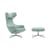 Set fauteuil & repose-pieds Grand Repos tissu vert / Pivotant & inclinable - Vitra