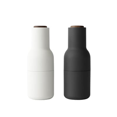 AUDO COPENHAGEN - Ensemble moulins sel & poivre Bottle / Set de 2 - Silicone soft touch - Noyer