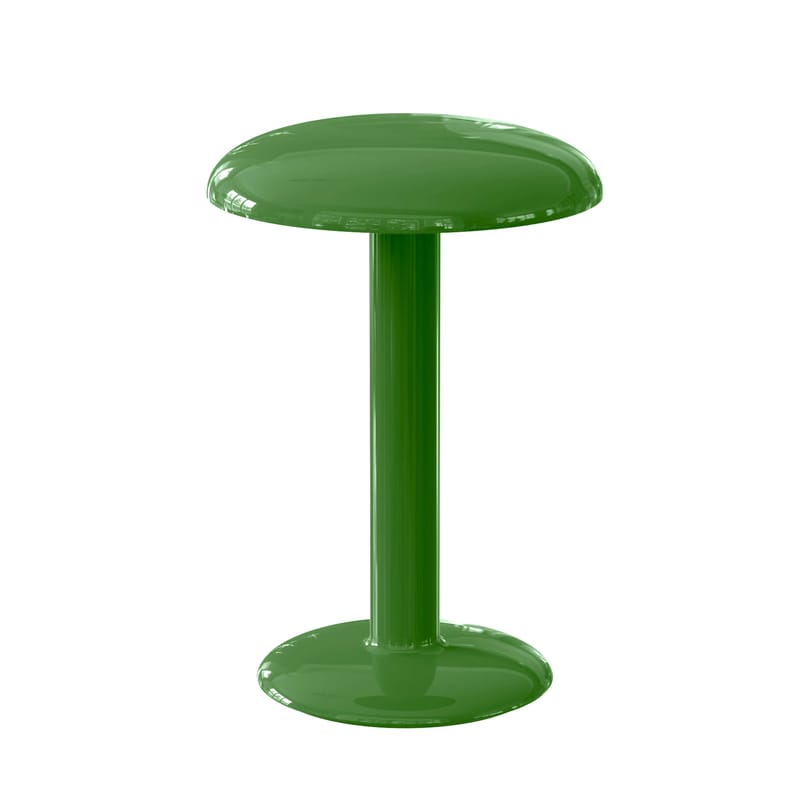Lighting - Table Lamps - Gustave LED Wireless rechargeable lamp metal green / Ø 16 x H 23 cm - Aluminium - Flos - Lacquered green - Aluminium